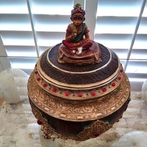 Vintage Trinket Box With Monkey On Top